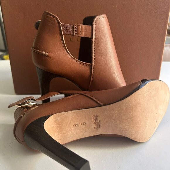 Brand new Coach leather Peep Toe Booties - Picture 2 of 4